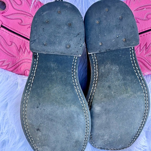 EUC OLD WESTERN GIRLS' WESTERN BOOTS - BROAD SQUARE TOE Size 2.0 D - Picture 6 of 6